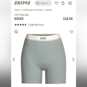 SKIMS Cotton ribbed Boxer and Tank set - M